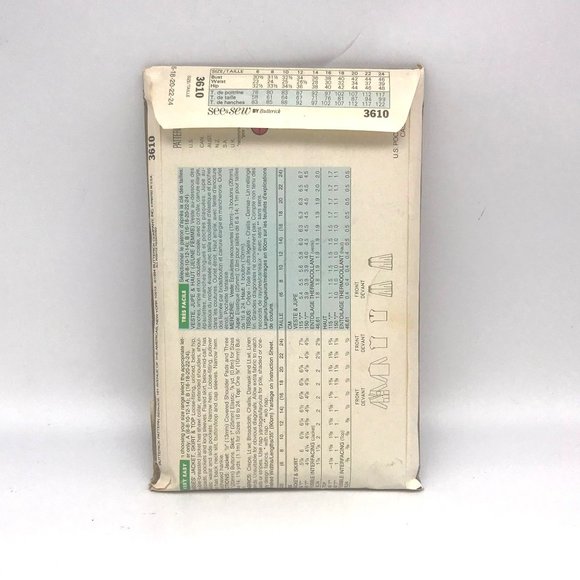 UNCUT Vintage Sewing PATTERN See and Sew Now 3610, Butterick Very Easy 1994 Miss - Picture 2 of 2